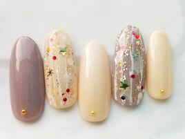 キラキラ冬色ネイル