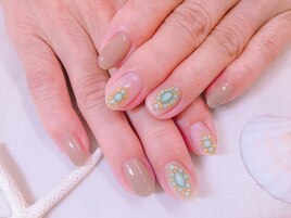 夏ネイル☆ターコイズ