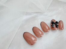 シベル(Ci belle)/細フレンチネイル/リボンパーツ