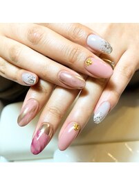 春のミラーネイル