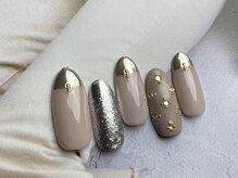 ネイルサロンフォーユー(for u)/ミラーフレンチ￥６９８０