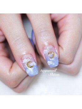 たゆ ネイル(たゆnail)/2023年夏ブルー雲ネイル