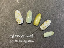 グラマーネイル(Glamor nail)/フラワー×ゴールド
