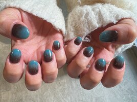 ブルーブラウンニュアンスグラデ