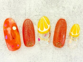 ネイルエイム(Nail eim)/ぷっくりオレンジ★フルーツ