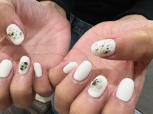 ネイルスミス 高松店(Nailsmith)/白×ダルメシアンストーン 