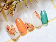 アミネイルズ(AmiNails)/金木犀ネイル♪