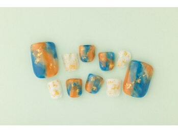 ヴァンネイル(VINGT NAIL nail&eye beauty)/真夏にぴったり 金箔ネイル