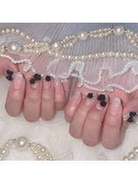 薔薇フラッシュネイル