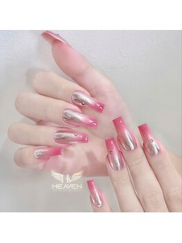 ヘブン ネイル 鶯谷(HEAVEN Nail)/Pink Mirror Nails