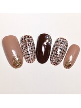 アッシュネイル(Ash nail)/大人ブラウンツイードネイル