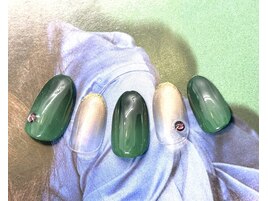 パウダーグラデーションネイル