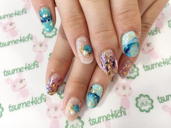 ネイルサロン 爪吉/胸キュン!大理石×ホイルアート