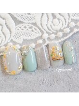 たゆ ネイル(たゆnail)/春のぷっくりミモザネイル