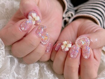 フェルタム バイ アリスボーテ 渋谷(Feltam by Arys beaute)/リボンピンクキラキラパーツ