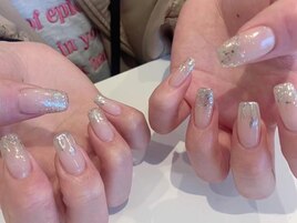 黄色 ネイル ネイル ラメグラ