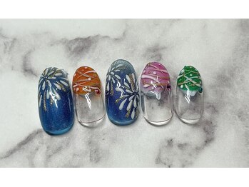 スリーピーアロー/花火ネイル