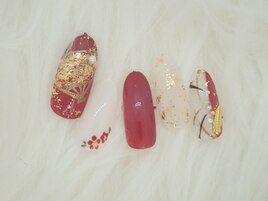 お正月ネイル￥8900