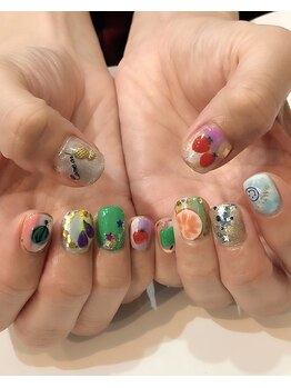 ヘアアンドネイル ピーファイブ(P-five)/野菜LOVE！店長ネイル♪