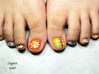 シュガーネイル(sugar nail)/カラフルフットネイル
