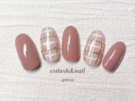 ゴールドチェックネイル