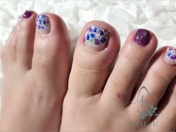 ネイルプラスユウ(NAIL+U)/紫陽花フットネイル