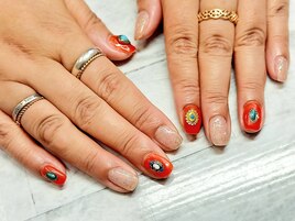 常夏オレンジネイル