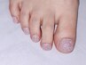 施術前足湯付きフットネイル【フラッシュラメワンカラー】￥7300