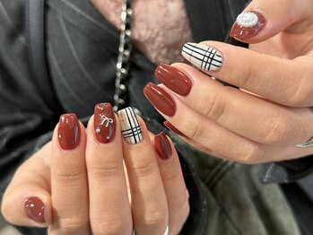 ローランリム(LORAN Lim)/秋っぽいチェックネイル♪