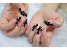 ネイルルーム アイボリー(nail room ivory)/ドット×クロスモールドネイル