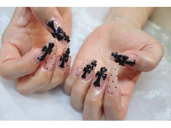 ドット×クロスモールドネイル