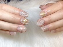 マシェリ(MA CHERIE)/ミラーフラワーネイル