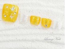 ラグジュアリーネイルズ アカバネ(Luxury Nails Akabane)/ビタミンカラー*蝶々Nail