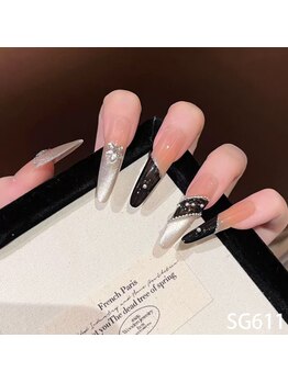 AI Nail BOX/クール系ロングネイル