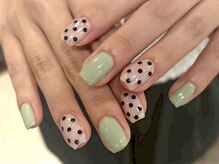 ネイルメゾン 天神店(NAIL MAISON)/ドットミントグリーン￥6000