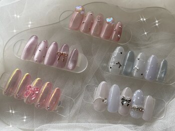 ネイルアンドアイラッシュスタジオ シュシュ(chouchou)/まだまだ人気リボンネイル