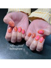 べっ甲&チークネイル