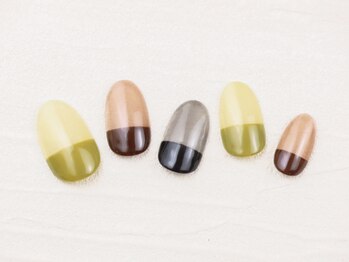 ブルジェネイル ネイル(BOURGE nail)/モードな輝き*大人のバイカラー