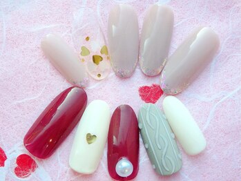 ラルネイル 大宮(Lull. nail)/#ニット#ハート#バレンタイン