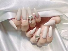 エムズ ネイルサロン(M2)/長さだしベージュワンカラー