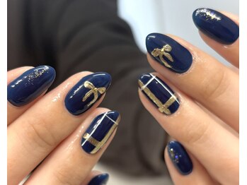 エクラ(eclat)/ネイビー×ゴールド