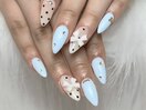 ドット×リボンネイル
