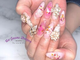 【ロングネイル】押し花ネイル