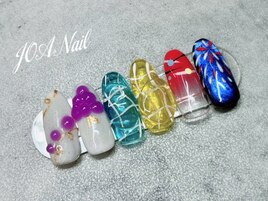 夏ネイル★ヨーヨー★花★