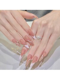 Pink Design Nails