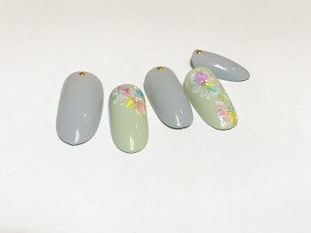 ネイルズ ララ(nails Lala)/パステルフラワーネイル