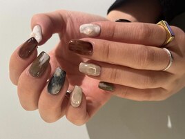 ニュアンス詰め込みネイル