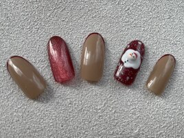 雪だるまネイル