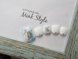 タイダイホワイトネイル