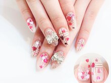 ネイルコレクション ベビーピンク(Baby Pink)/ジェル放題★チェック・リボン